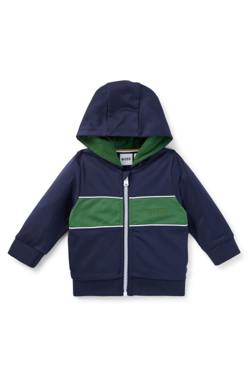 Hugo Boss-Kids' zip-up hoodie with embroidered logo-boss outlet