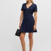 Hugo Boss Dresses-Cowl-neck regular-fit dress with ruffle trim-boss near me 4