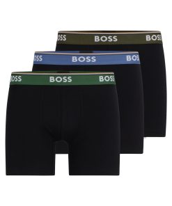 Hugo Boss Underwear-Three-pack of stretch-cotton boxer briefs with logos-hugo boss sale