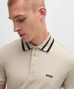 Hugo Boss Polo Shirts-Interlock-cotton polo shirt with logo detail-hugo 2