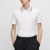 Hugo Boss Polo Shirts-Cotton-piqué polo shirt with contrast trims-hugo boss near me 4