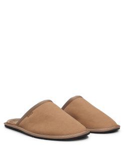 Hugo Boss-Faux-suede slippers with rubber sole-hugo by hugo boss