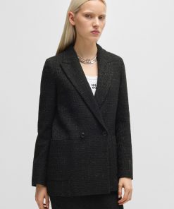 Hugo Boss Tailored Jackets-Relaxed-fit jacket in sparkle-effect bouclé-hugo boss store