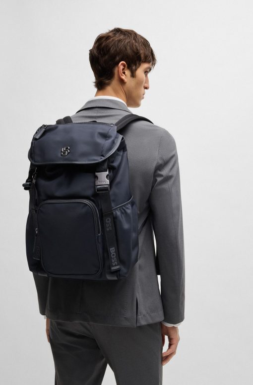 Hugo Boss Bags-Multi-pocket backpack with Double B monogram trim-hugo boss sale - Image 2