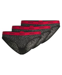 Hugo Boss Underwear, Pajamas, and Socks-Three-pack of animal-pattern lace briefs with logos-hugo boss store