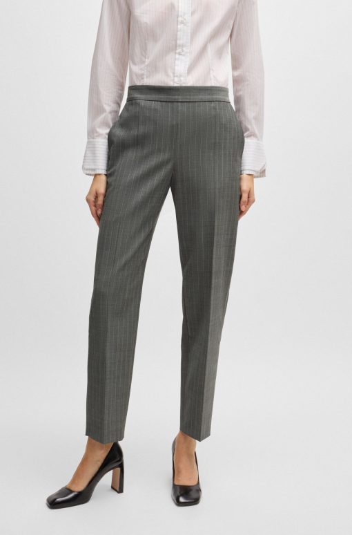 Hugo Boss Pants-Regular-fit trousers in striped wool-hugo