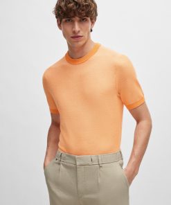 Hugo Boss Sweaters and Cardigans-Short-sleeved sweater with micro structure-boss store